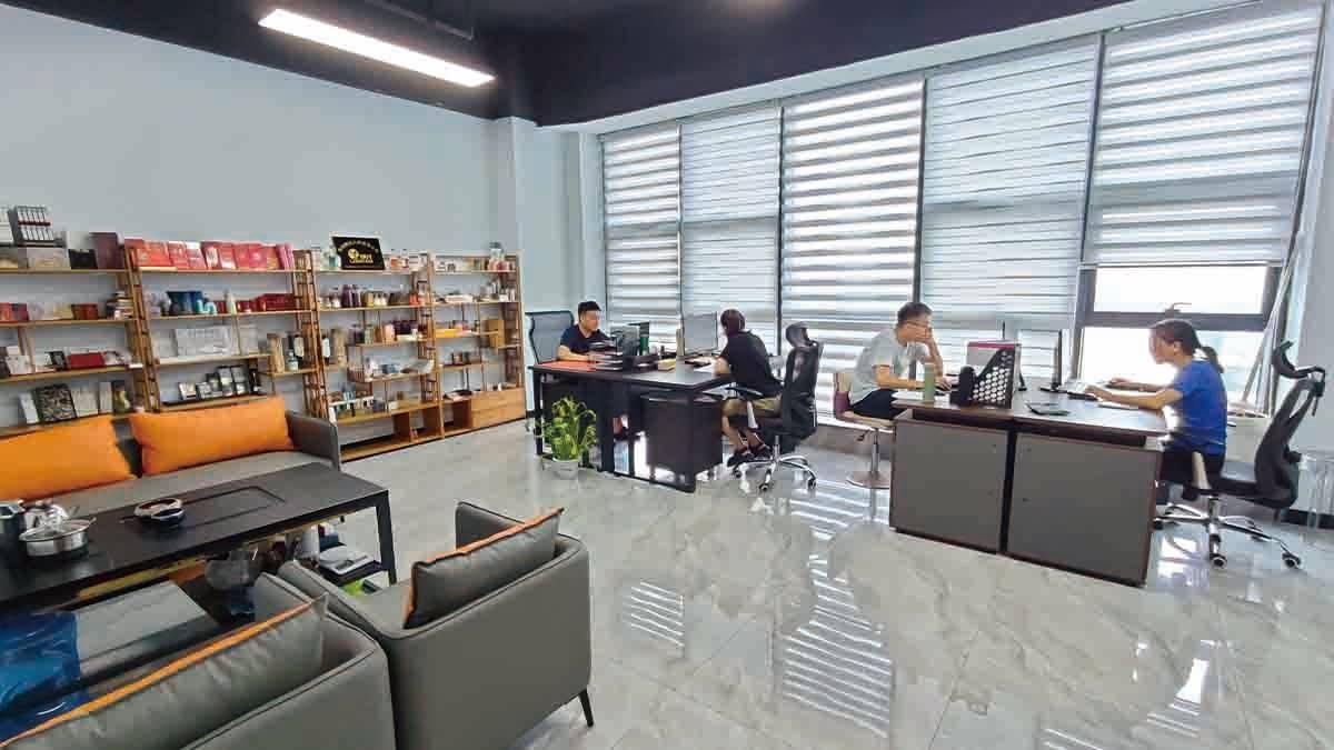 Safety-Match showroom and sample library in Anyang, with hundreds of matchbox designs on display